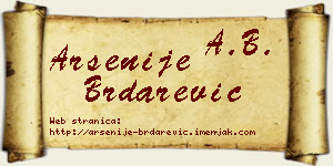 Arsenije Brdarević vizit kartica